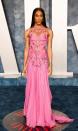 <p>Michaela Jae Rodriguez looked enchanting in this intricately woven Versace gown!</p>