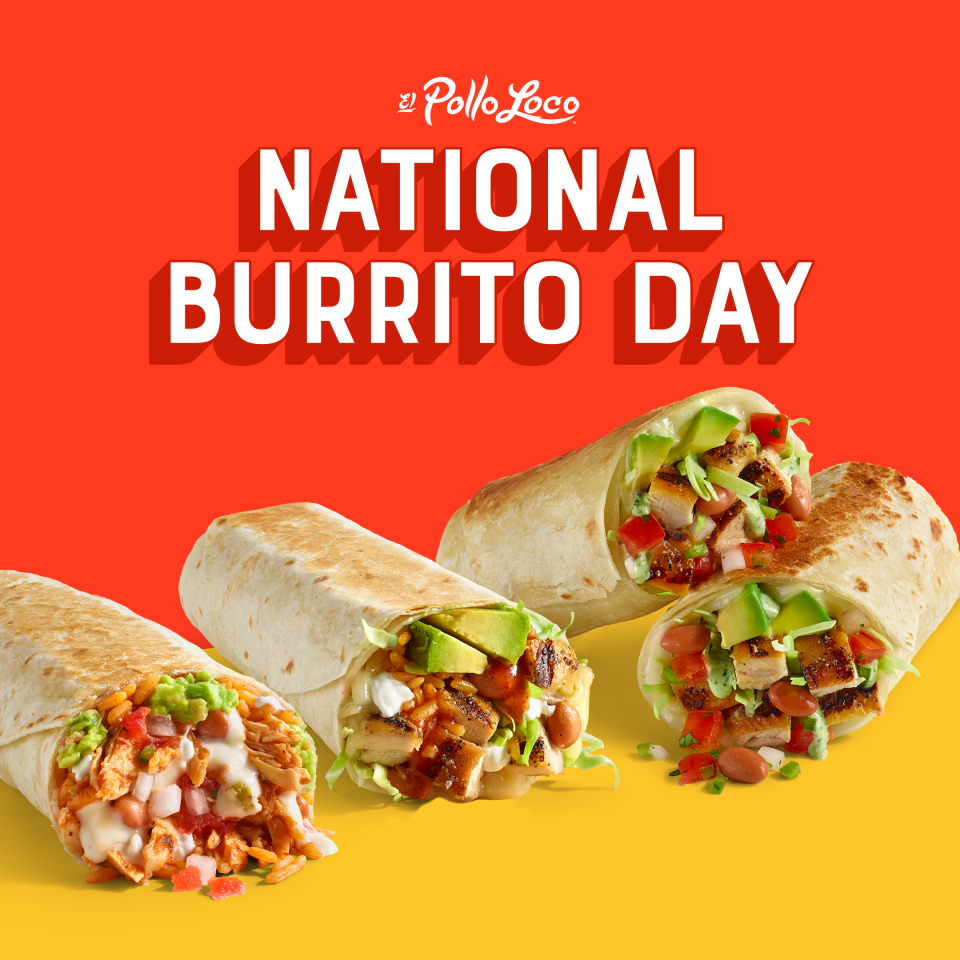 El Pollo Loco announces exciting National Burrito Day offers: $0 Delivery Fees on April 1st and BOGO on April 4th.