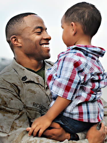 Sidney Richards with son Troy; Jacksonville, NC