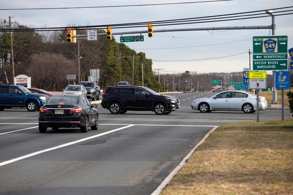 The intersection of Route 70 and Chambers Bridge Road in Brick. 
Brick, NJ
Thursday, January 11, 2024