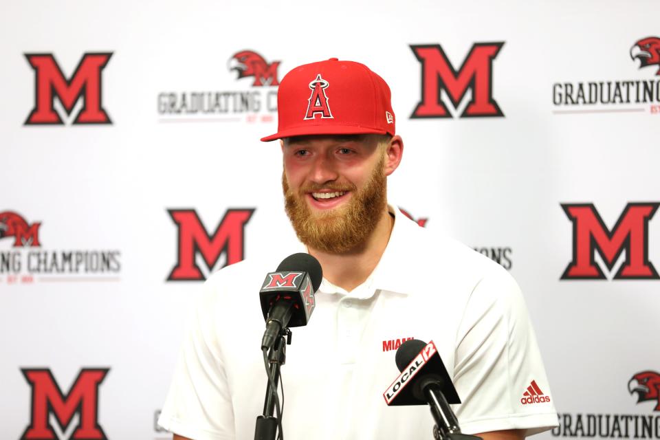 Miami of Ohio and former HSE pitcher Sam Bachman was selected ninth overall by the Los Angeles Angels.