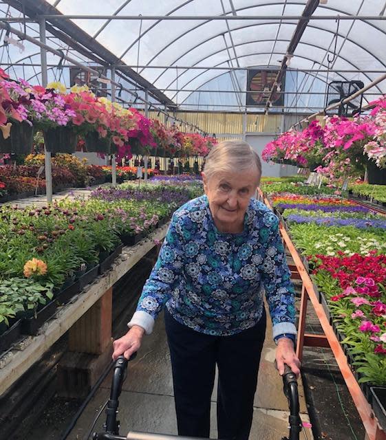Bertha Mae "Berti" Miller Runyon will celebrate her 95th birthday on Jan. 1, 2024. The mother of nine children was an avid gardener, and still enjoys looking at flowers in local greenhouses.