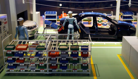 FILE PHOTO - Toyota Motor Corp's miniature production line model is displayed at the company's museum in Toyota, central Japan February 9, 2010. REUTERS/Yuriko Nakao/File Photo