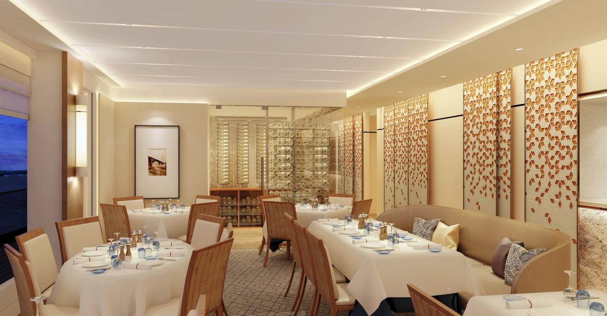 The Restaurant, the ship's main eatery, is located on Deck 1 and features rotating menus.