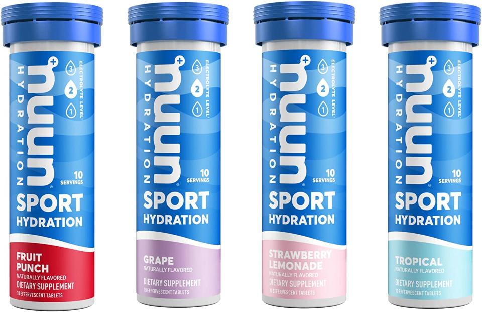 Nuun Hydration: Electrolyte Drink Tablets, Juicebox Mixed Flavor Pack, Box of 4 Tubes (40 servings), to Recover Essential Electrolytes Lost Through Sweat/Amazon.com.mx