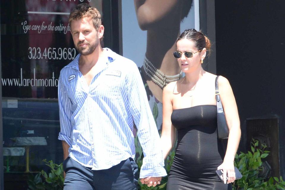 <p>The Image Direct</p> Nick Viall and pregnant fiancée Natalie spotted for the first time after announcing the big news. The couple is expecting their first child together and was seen out for lunch in Los Angeles