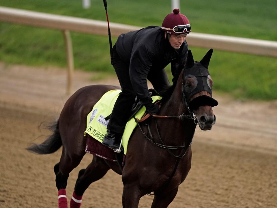 Kentucky Derby entrant Summer Is Tomorrow works out at Churchill Downs.