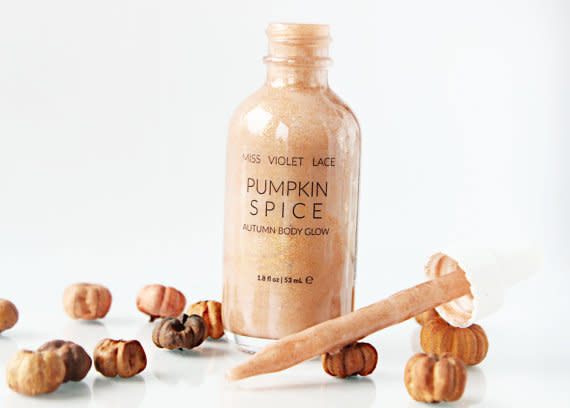 Get it <a href="https://www.etsy.com/listing/474889139/pumpkin-spice-shimmer-autumn-body-lotion" target="_blank"><strong>here</strong></a>, $22.