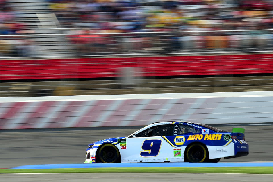 CHARLOTTE, NORTH CAROLINA - SEPTEMBER 29: Chase Elliott, driver of the #9 NAPA Auto Parts Chevrolet, races during the Monster Energy NASCAR Cup Series Bank of America ROVAL 400 at Charlotte Motor Speedway on September 29, 2019 in Charlotte, North Carolina. (Photo by Jared C. Tilton/Getty Images)