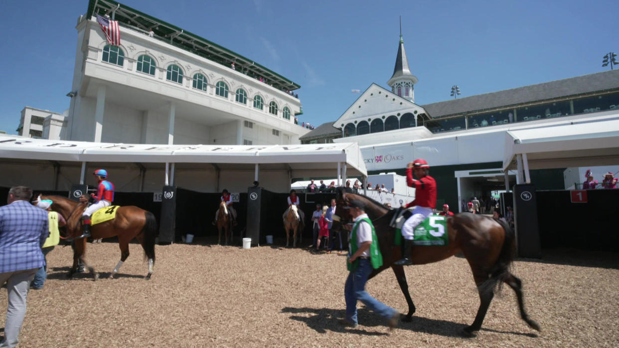 The paddock at Churchill Downs in Louisville, which opened in 1875, and recently underwent a half-billion-dollar renovation.  / Credit: CBS News