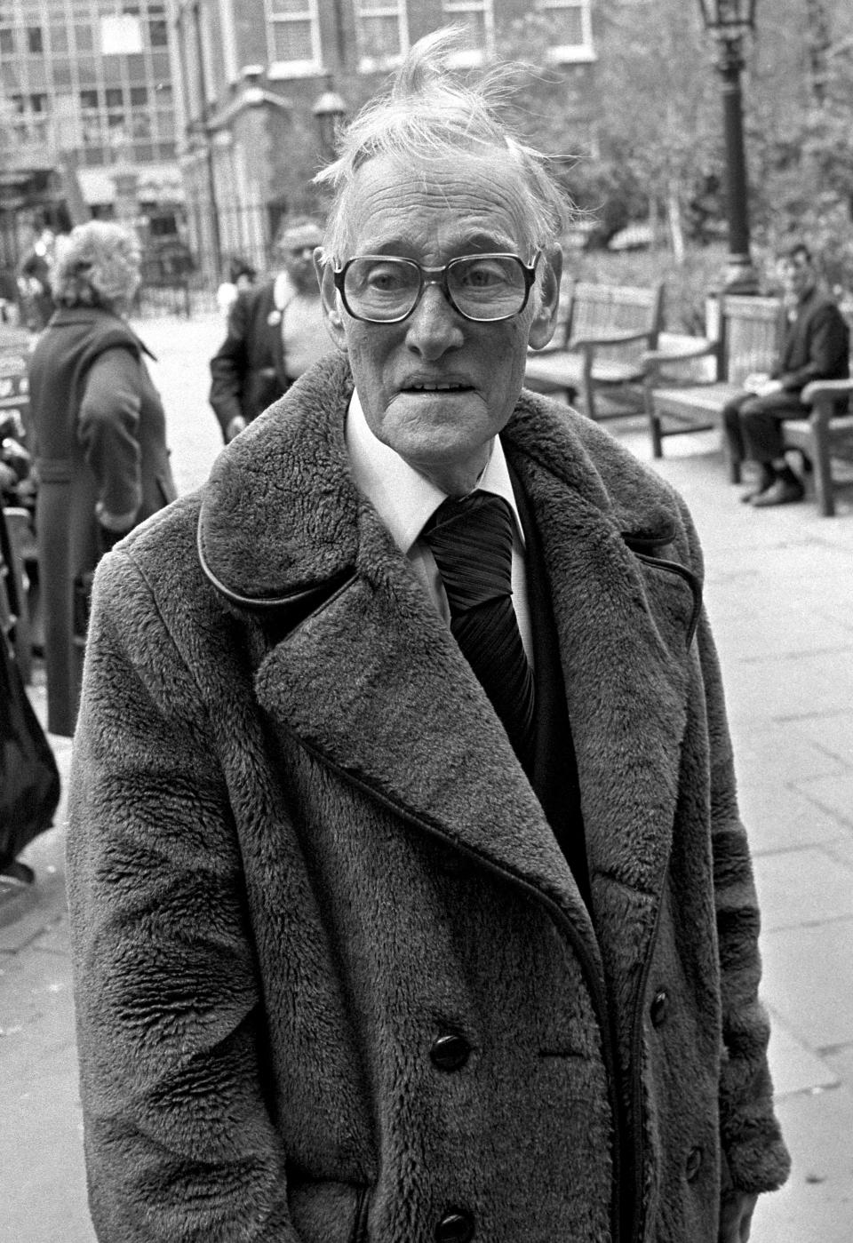 Wilfrid Brambell outside St Paul's Church, Covent Garden after the memorial service for his television son Harry H Corbett.   (Photo by PA Images via Getty Images)
