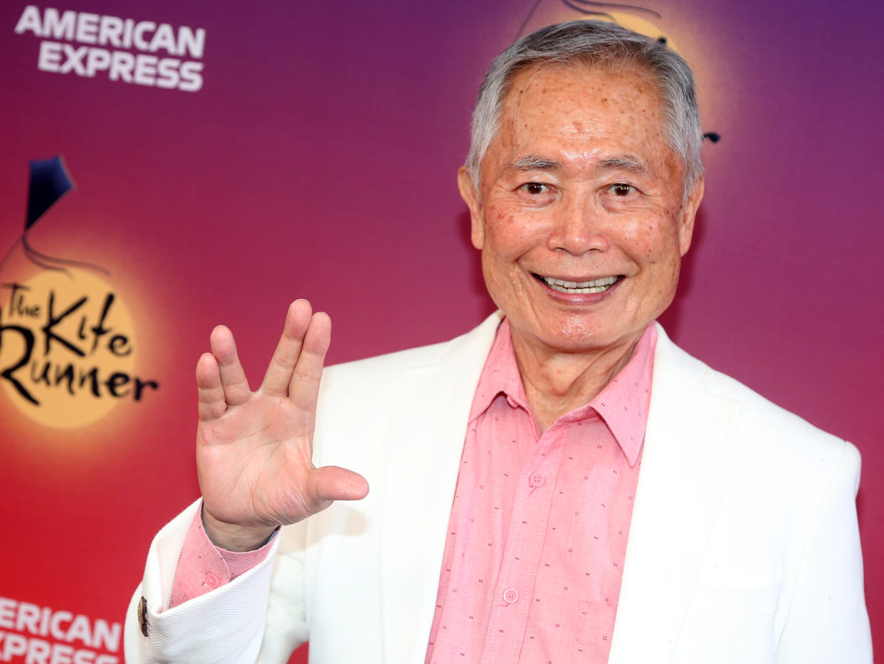 George Takei poses at the opening night of the new play 