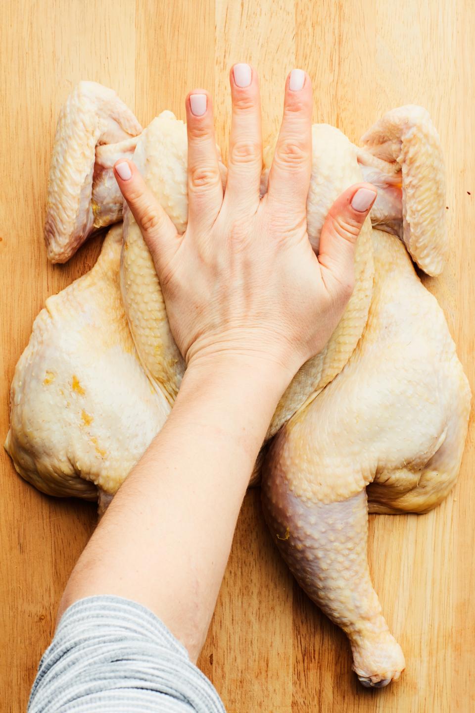 <h1 class="title">How and Why to Cut a Chicken in Half process 2</h1><cite class="credit">Photo by Chelsea Kyle, Prop Styling by Nathaniel James, Food Styling by Laura Rege</cite>