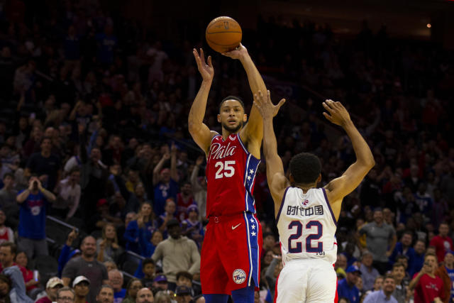 Missing: Ben Simmons jump shot” hanging outside of Barclays Center prior to  Game 3. : r/sixers