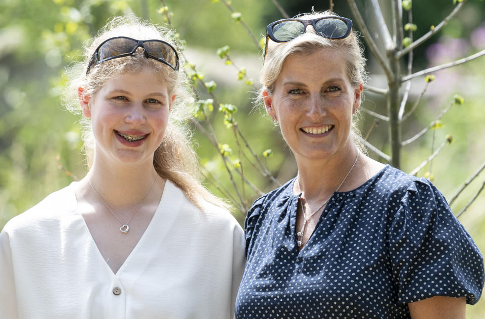 BRISTOL, ENGLAND - JULY 23: Sophie, Countess of Wessex with Lady Louise Windsor during a visit to The Wild Place Project at Bristol Zoo on July 23, 2019 in Bristol, England. (Photo by Mark Cuthbert/UK Press via Getty Images)