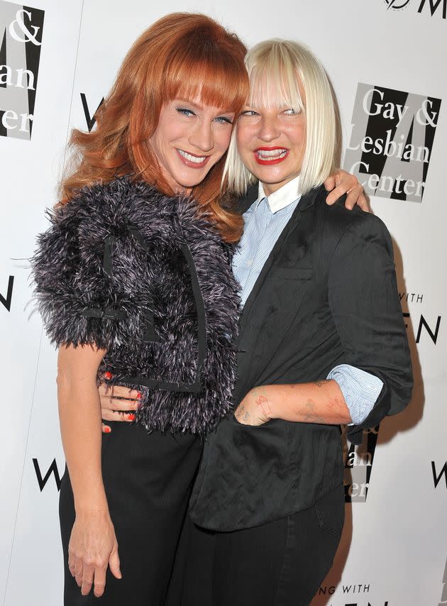 Comedian Kathy Griffin and musician Sia arrive at the L.A. Gay & Lesbian Center's 2013 