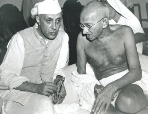 Mahatma Gandhi (right) travelled with the company in 1931