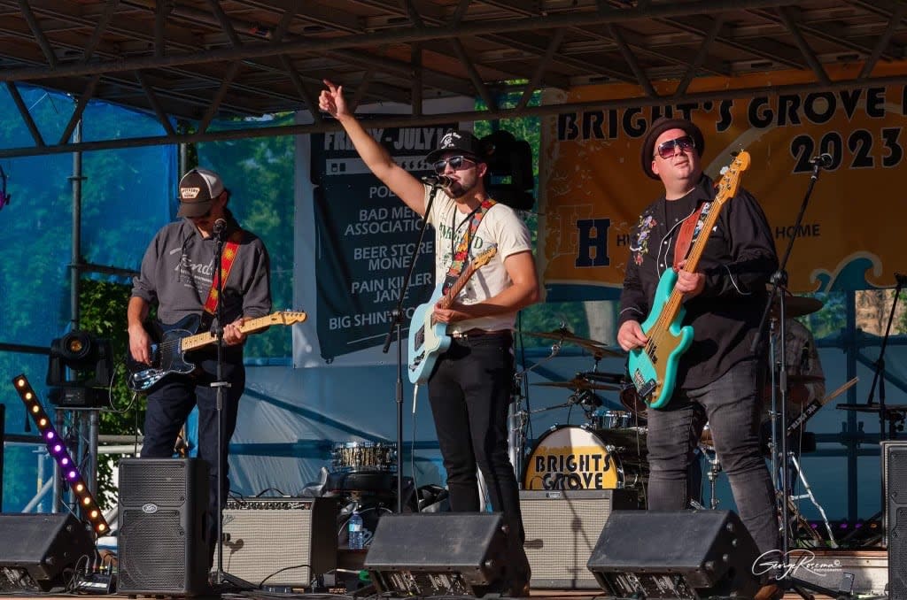 Brothers Wilde performing at Bright's Grove Music Fest in July, joined by Dan Ainsworth on bass and Tim Anderson on drums.  (George Rosema - image credit)