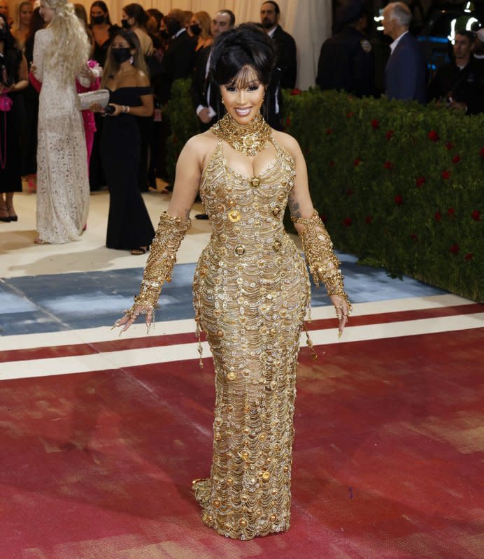 Cardi B arrives on the red carpet for The Met Gala at The Metropolitan Museum of Art celebrating the Costume Institute opening of "In America: An Anthology of Fashion" in New York City on May 2, 2022. The rapper turns 31 on October 11. File Photo by John Angelillo/UPI