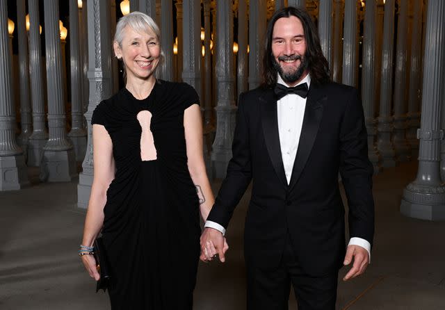 <p>Michael Kovac/Getty Images for LACMA</p> Alexandra Grant and Keanu Reeves at the 2023 LACMA Art + Film Gala