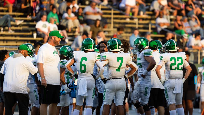 Olympus High plays Provo High in football at Olympus High in Holladay on Friday, Aug. 18, 2023.