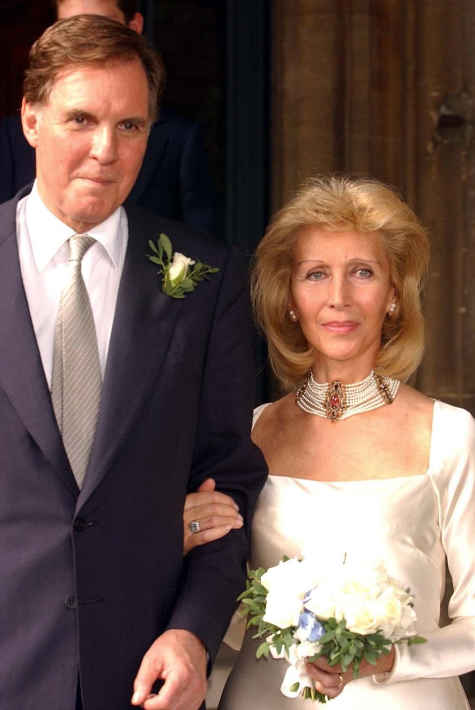 Jonathan Aitken leaves St Matthew’s Church Westminster with his bride Elizabeth Harris (PA Archive)