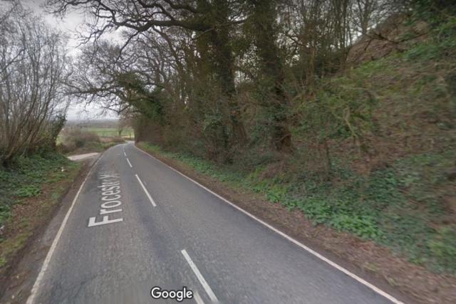 Frocester Hill closed after car careers into ditch