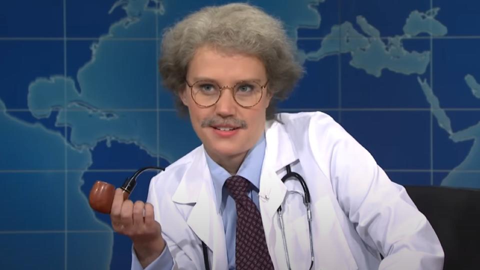 Kate McKinnon as Dr. Wenowdis on Weekend Update.