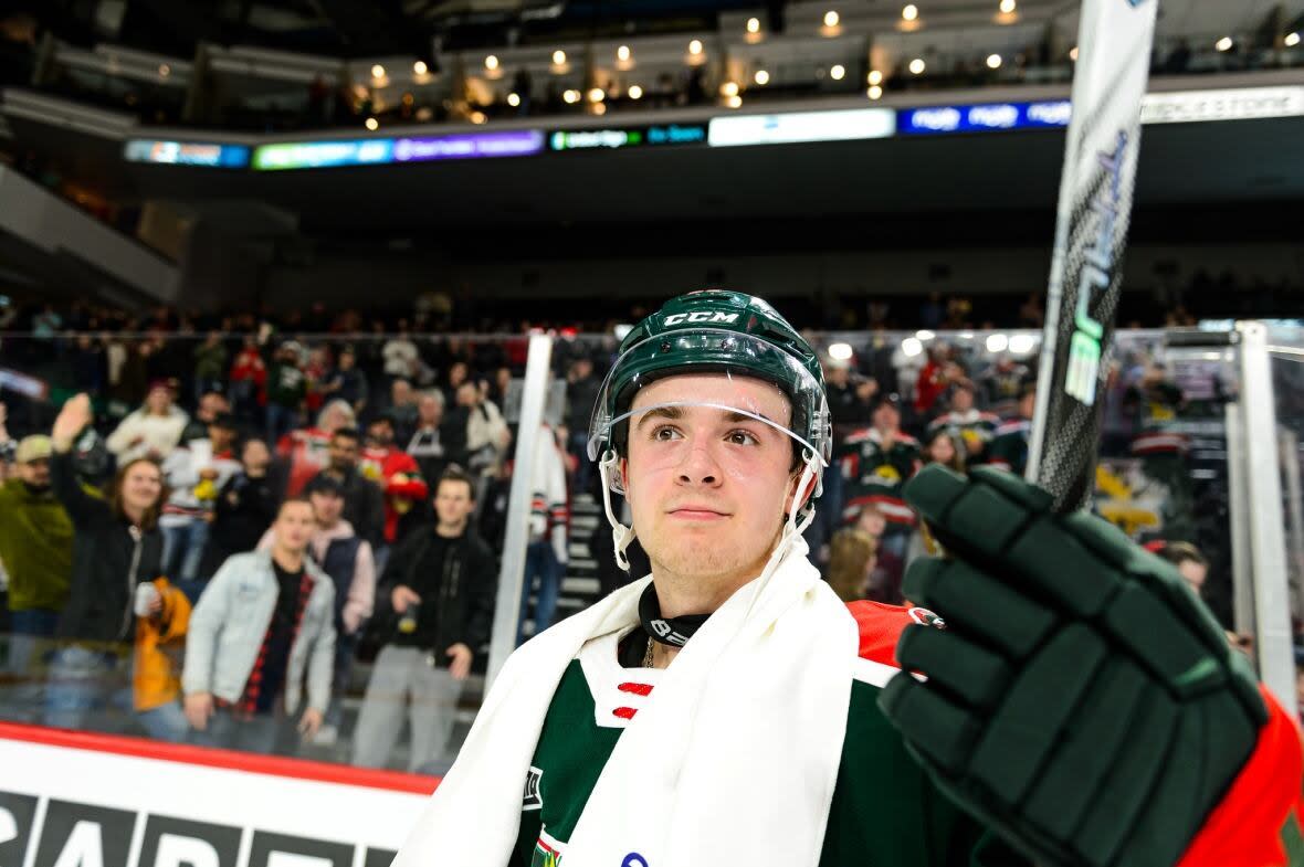 Jordan Dumais, pictured here following a Halifax game in October, is facing impaired driving charges (Trevor MacMillan/Halifax Mooseheads - image credit)