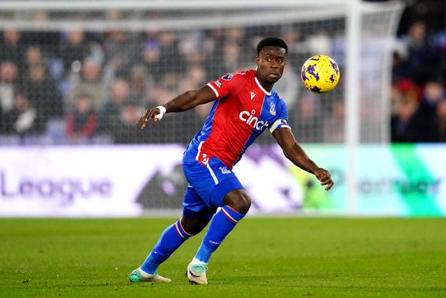 Crystal Palace’s Marc Guehi in Premier League action against Sheffield United