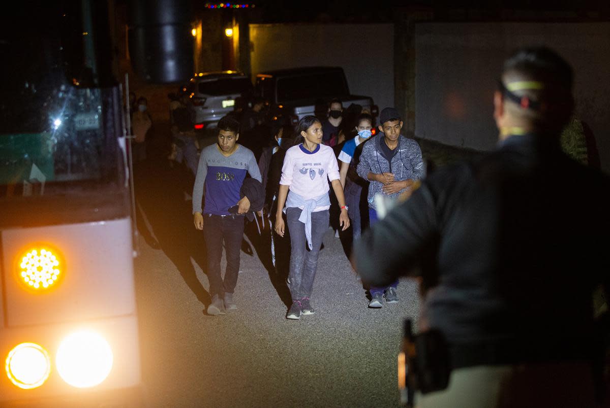 Migrants crossing the border in Roma were apprehended by U.S. Customs and Border Protection on Aug. 16, 2021.