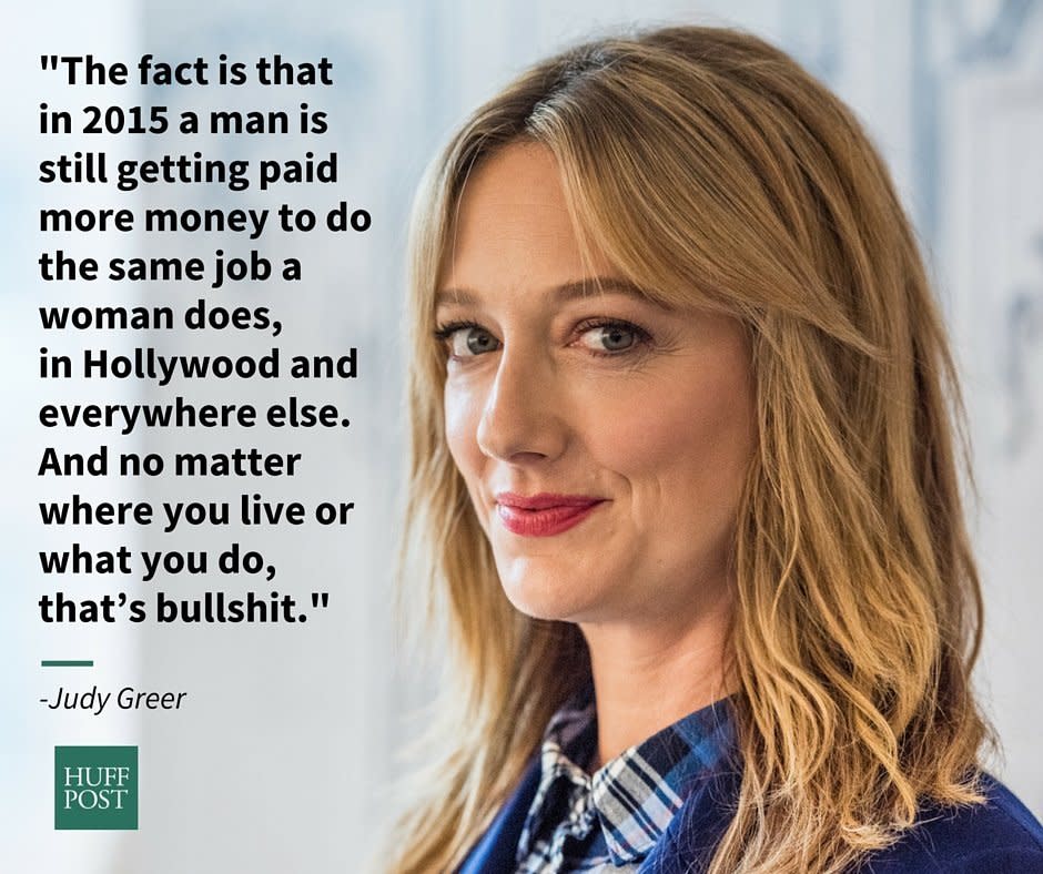 In an op-ed for Glamour, <a href="http://www.huffingtonpost.com/2015/05/06/judy-greer-pay-gap-glamour_n_7224226.html">Judy Greer called bullshit</a> on the gender pay gap.&nbsp;&ldquo;In the past few months, I&rsquo;ve become convinced of one thing: If I were a man, I&rsquo;d be paid more,&rdquo; she wrote.&nbsp;<br /><br />"In Hollywood I can continue to fight for more movies and TV shows -- with bigger budgets -- that value women," Greer wrote. "Women who are more than arm candy. Women who are layered and flawed, just like us. Women who kick ass. And yes, women who get paid for it.&rdquo;&nbsp;<br /><br /><i>Head to <a href="http://www.glamour.com/story/actress-judy-greer-end-hollywood-pay-gap?mbid=partner_facebook_huffpowomen" target="_blank">Glamour</a> to read Greer's&nbsp;full essay.</i>