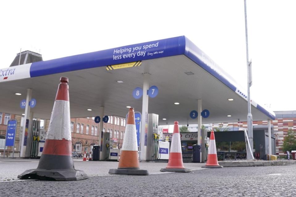 A petrol station in Sheffield which is closed (Danny Lawson/PA) (PA Wire)