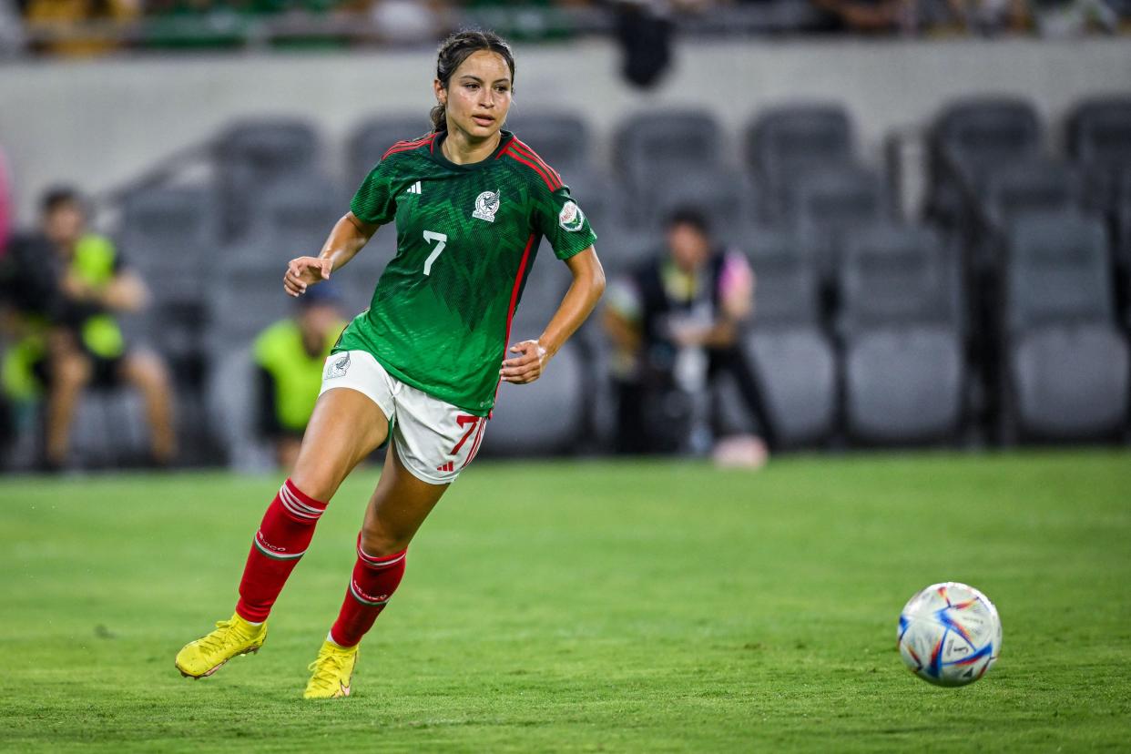 Scarlett Camberos, seleccionada nacional, fue víctima de acoso al grado de verse obligada a dejar México. Ella es motivo para la propuesta de la Ley Camberos-Hermoso  (Foto: PATRICK T. FALLON/AFP via Getty Images).