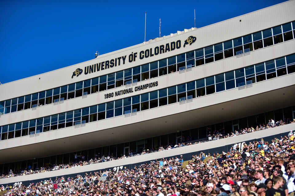 BOULDER, CO - SEPTEMBER 10:  A general view of the east stands and boxes during a game between the Colorado Buffaloes and the Idaho State Bengals at Folsom Field on September 10, 2016 in Boulder, Colorado.  (Photo by Dustin Bradford/Getty Images)