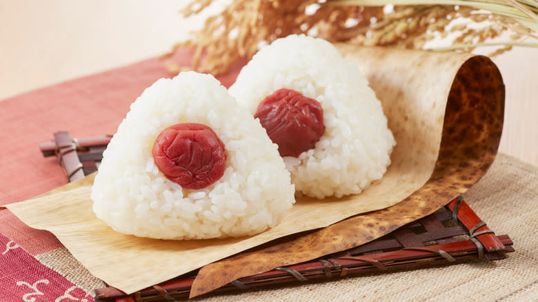 Rice balls with ume plums