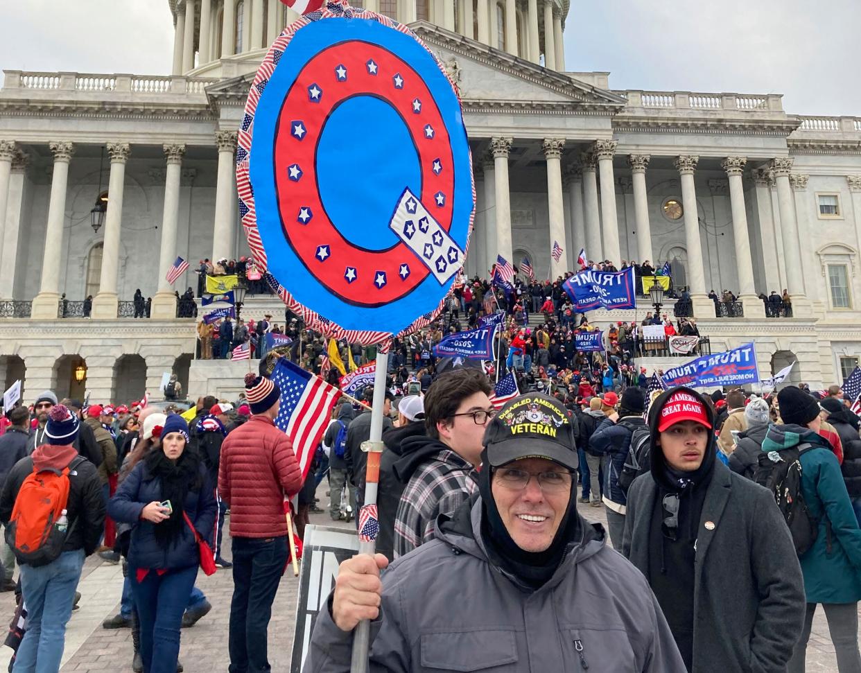 Supporters of QAnon were out in force at the Jan. 6 siege of the U.S. Capitol.  (Photo: zz/STRF/STAR MAX/IPx)