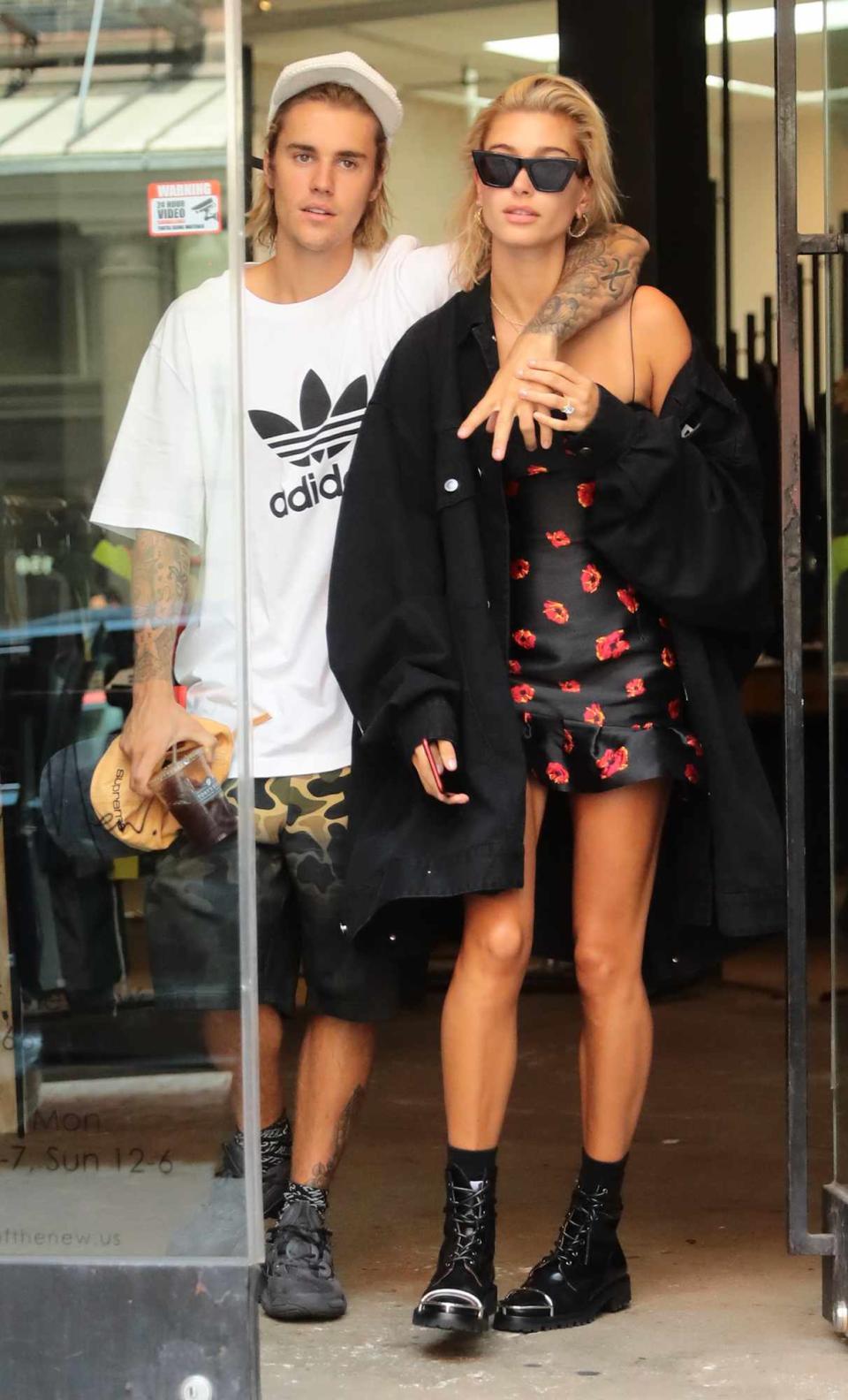 Justin Bieber and Hailey Baldwin are seen on July 27, 2018 in New York City