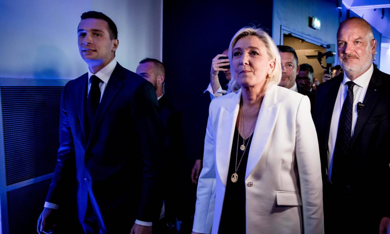 <span>Marine Le Pen’s popular 28-year-old protege, Jordan Bardella, would end up as prime minister if the RN reaches a 289-seat majority.</span><span>Photograph: Chang Martin/SIPA/Rex/Shutterstock</span>