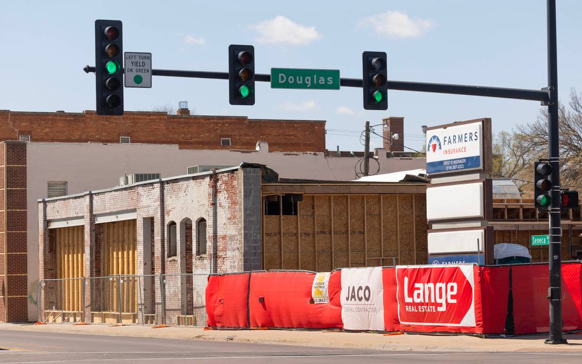 The building where new ghost signs recently appeared sits on the southwest corner of Douglas and Seneca.