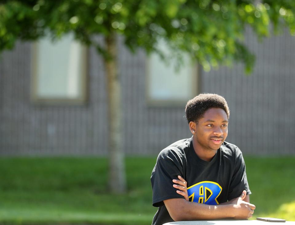 Bremerton High School co-valedictorian Kendrean Hurt talks about his senior year and his future education as Georgia Tech while sitting in the courtyard at Bremerton High on June 3.