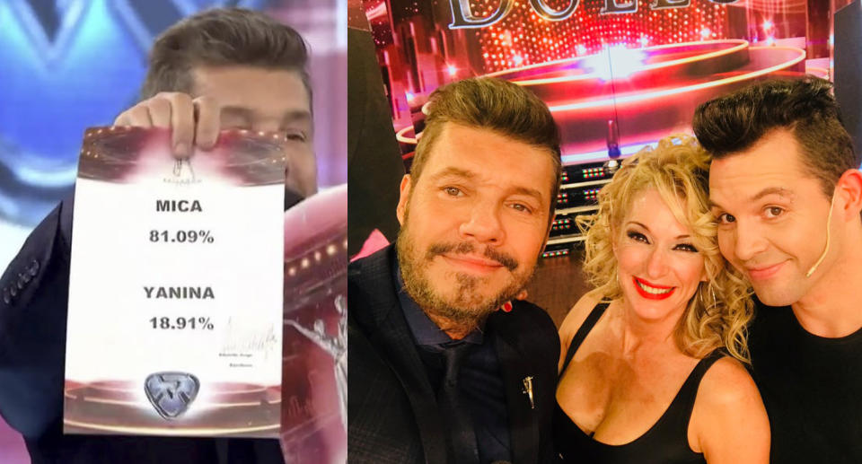 Yanina Latorre, afuera del ‘Bailando’. – Fotos: Instagram/yanilatorre + Twitter/cuervotinelli