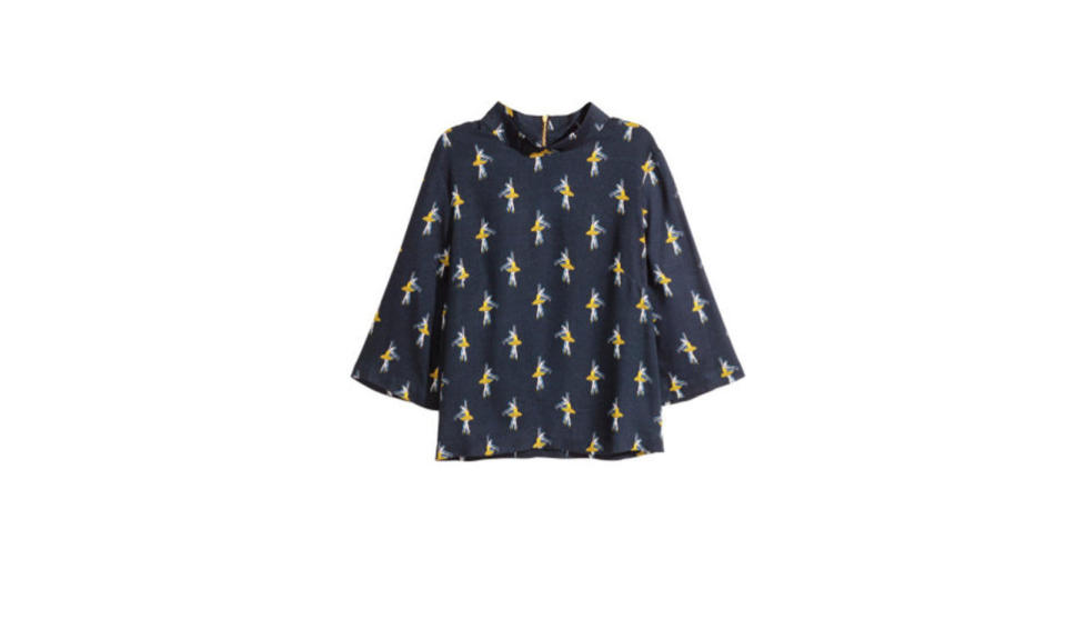 <p>H&M Blouse with Stand-Up Collar, <a href="http://www.hm.com/us/product/39082?article=39082-C" rel="nofollow noopener" target="_blank" data-ylk="slk:$17.99, H&M;elm:context_link;itc:0;sec:content-canvas" class="link ">$17.99, H&M</a></p>