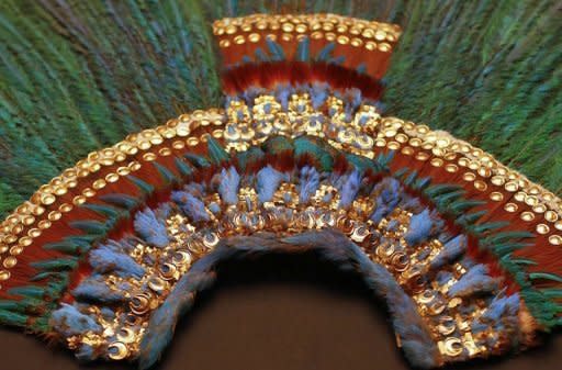 The Penacho feather headdress, allegedly worn by Aztec emperor Moctezuma II, is displayed at Vienna's Museum of Ethnology. Some say it was brought to Europe by Spanish conquistador Hernan Cortes, others that it was used by an Aztec high priest