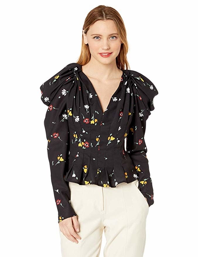 C/Meo Collective Women's Vices Long Puff-Sleeve Blouse Top