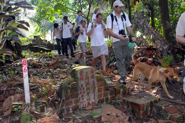 The guided heritage tour was attended by the young and old, animals too.