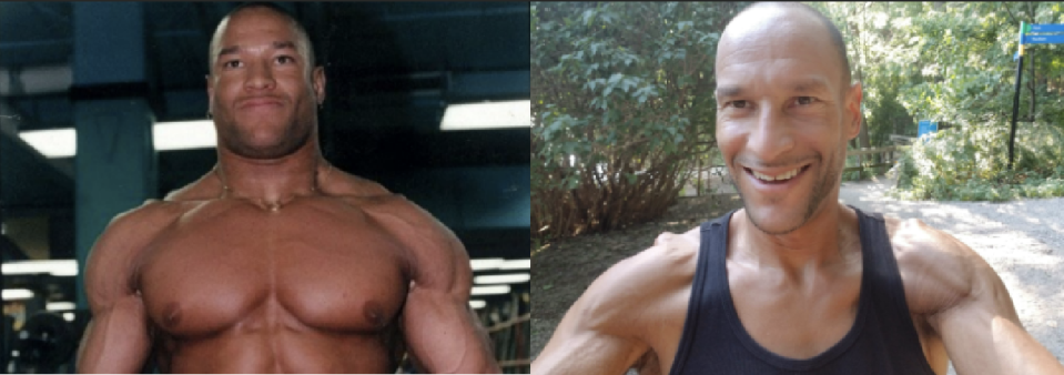 John DePass as a bodybuilder in 1996, compared with him in 2018. (Photo: Courtesy of John DePass)