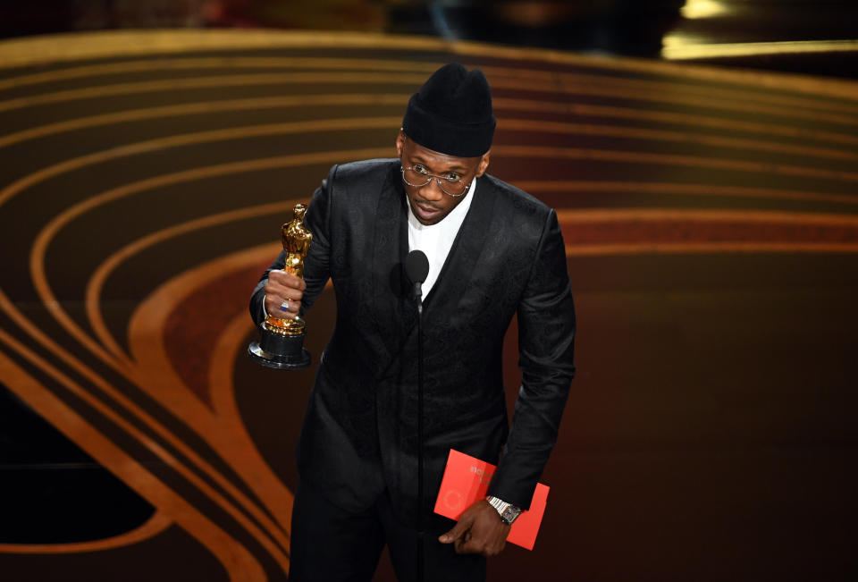 Mahershala Ali accepts Best Actor in a Supporting Role award for "Green Book" onstage during the 91st Annual Academy Awards. (Photo: Kevin Winter via Getty Images)