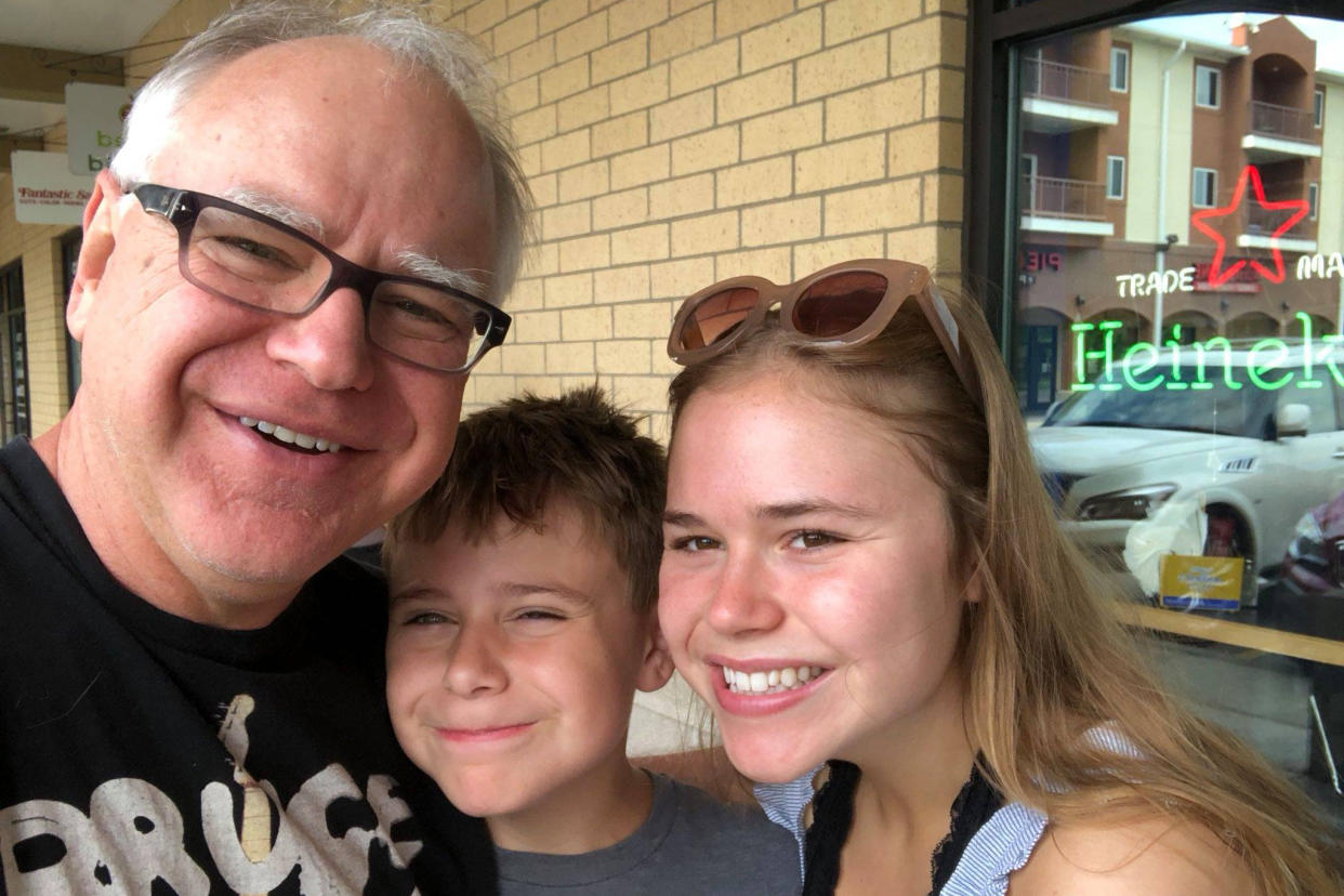 Tim Walz with his kids.