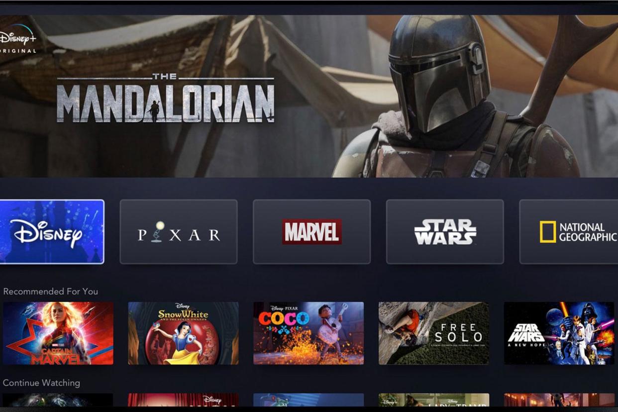 How Disney Plus, the entertainment company's new streaming service, will look: Disney